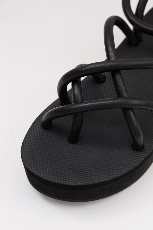incline sandal / black