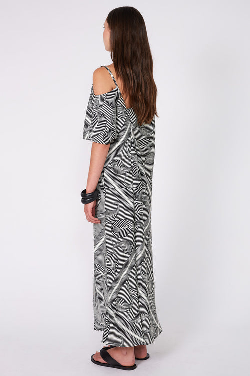 informed dress / ivory|black