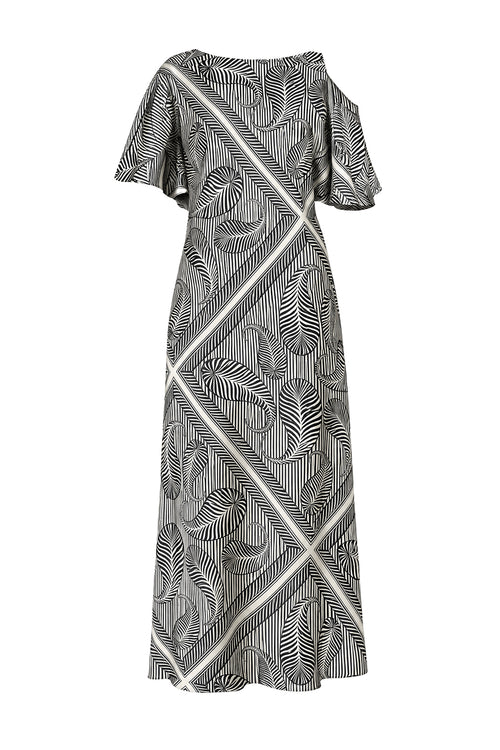 informed dress / ivory|black