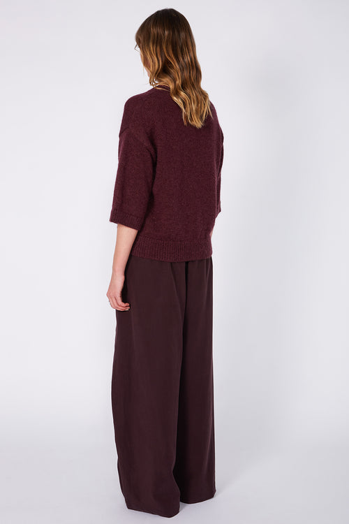 interlace pant / dark aubergine