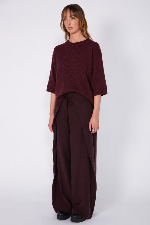 interlace pant / dark aubergine