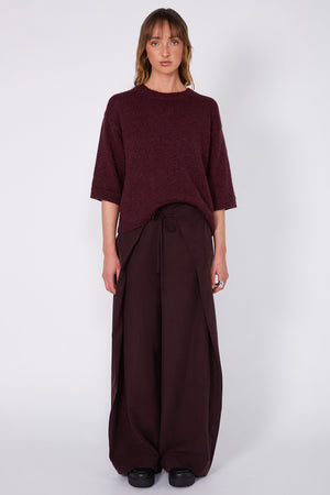 interlace pant / dark aubergine