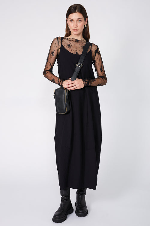 lace mesh boat skin / black