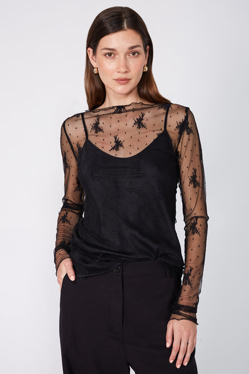 lace mesh boat skin / black