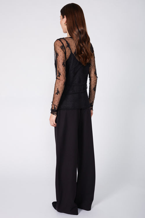 lace mesh boat skin / black