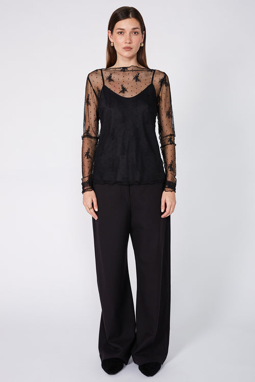 lace mesh boat skin / black