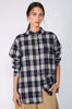 latching shirt / navy | ecru plaid