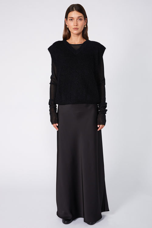 lineate vest / black