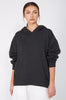 line hooded sweat / dark charcoal marle