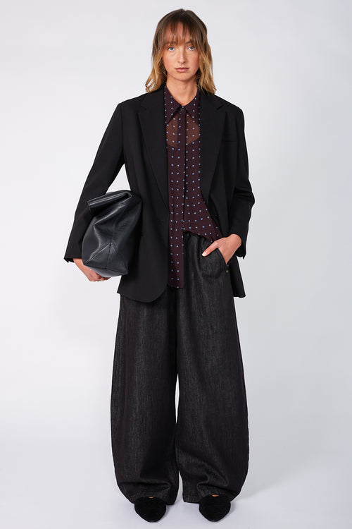 locked shirt / aubergine blue spot