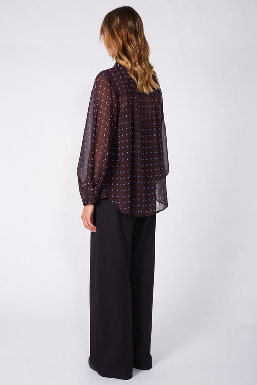 locked shirt / aubergine blue spot