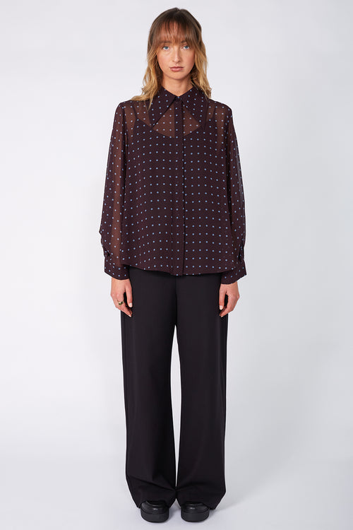 locked shirt / aubergine blue spot