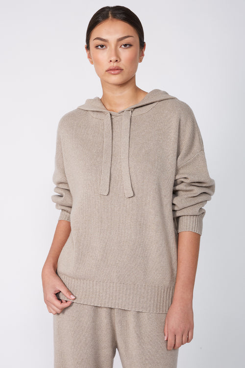 lounge hooded sweater / pumice marle