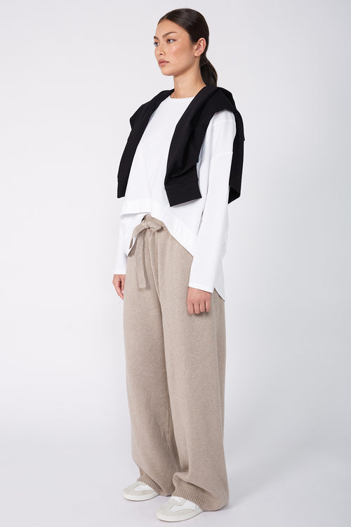 lounge knit pant / pumice marle