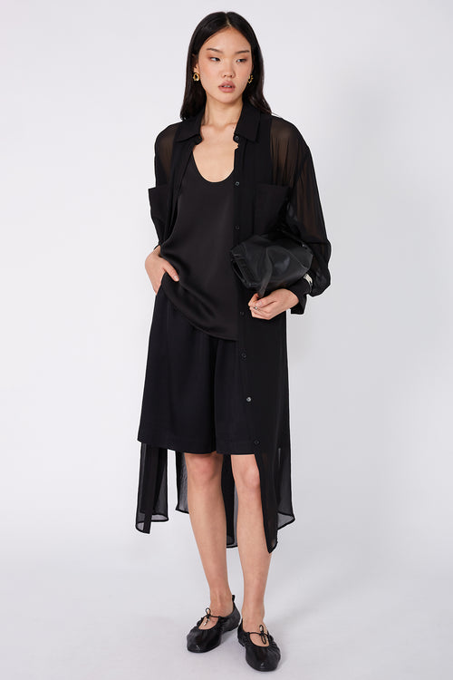 lucent shirt dress / black