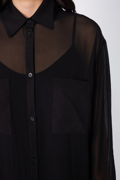 lucent shirt dress / black