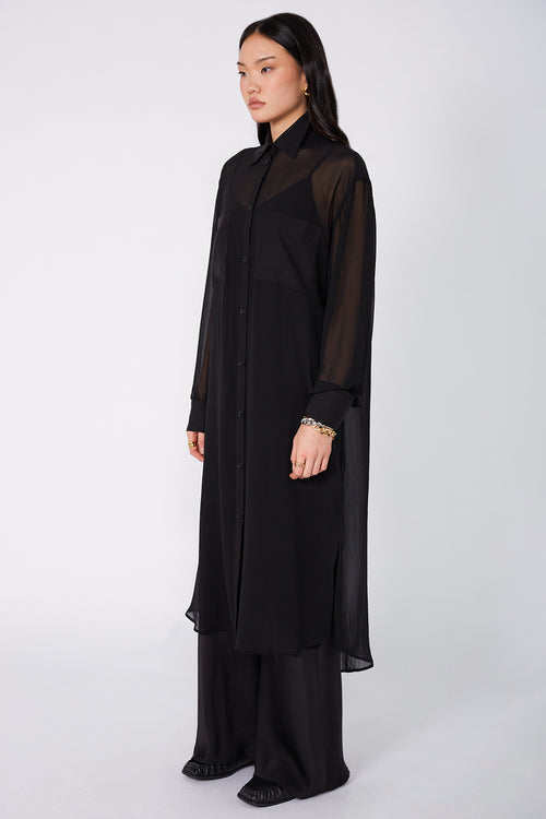 lucent shirt dress / black