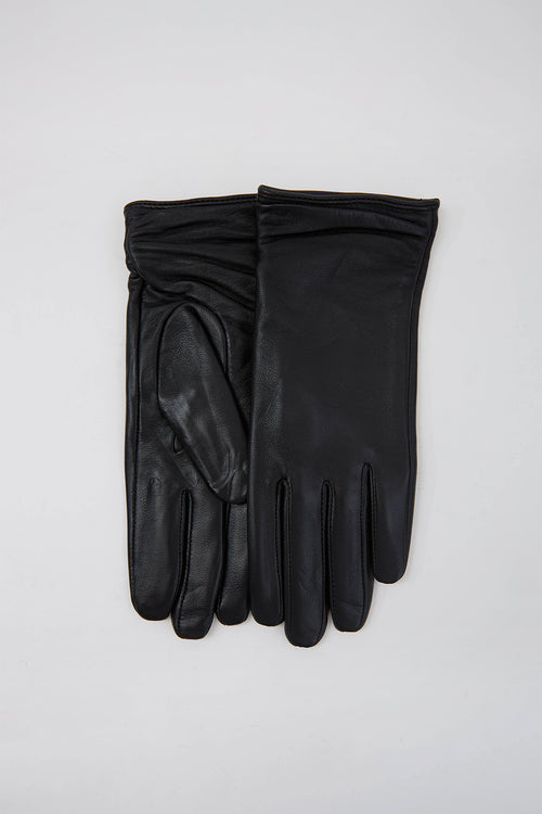 luxe leather gloves / black