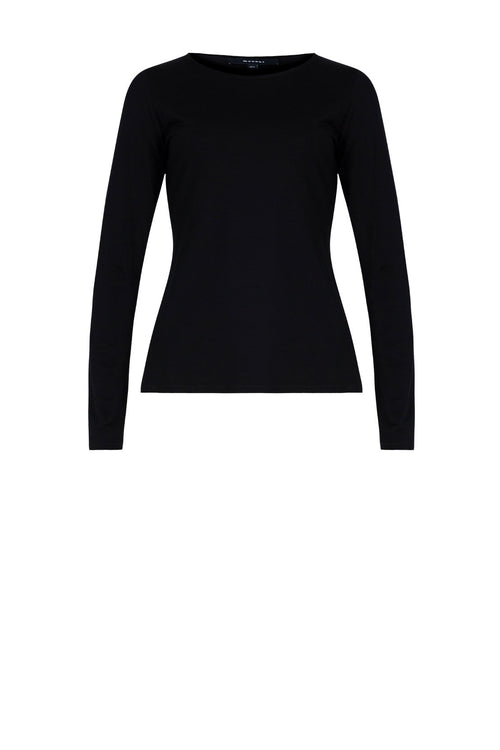 merino crew top / black