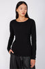 merino crew top / black