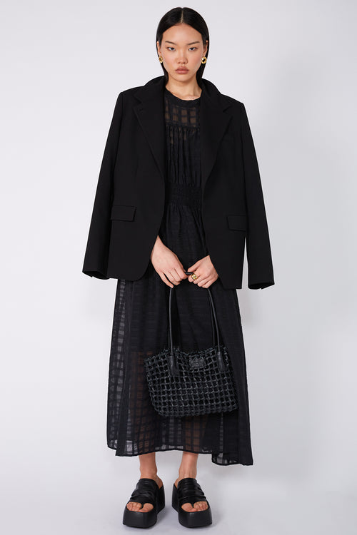 minute dress / black sheer check