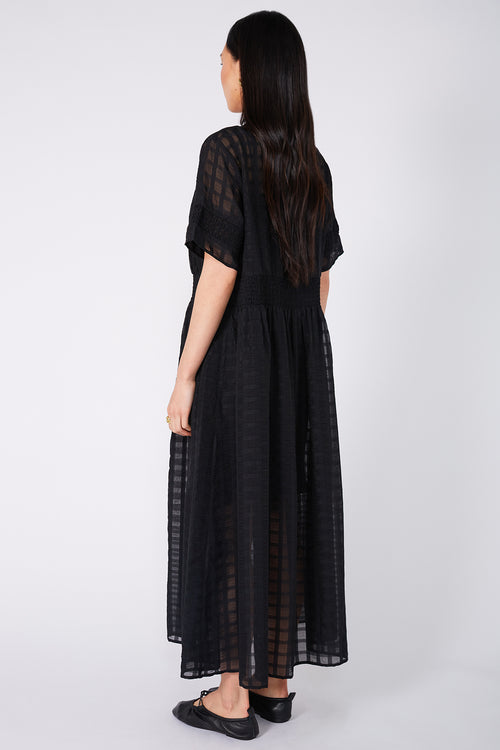 minute dress / black sheer check
