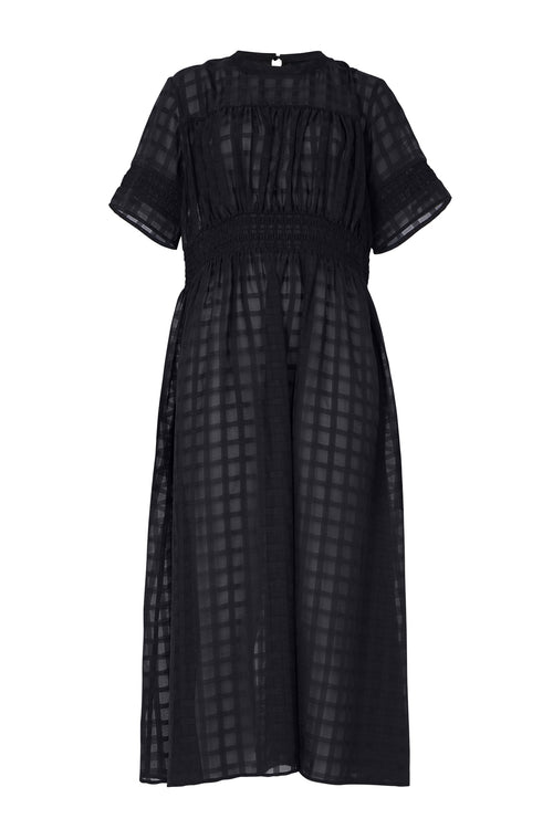 minute dress / black sheer check