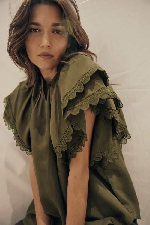 mirror short sleeve top / toffee