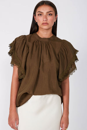 mirror short sleeve top / toffee