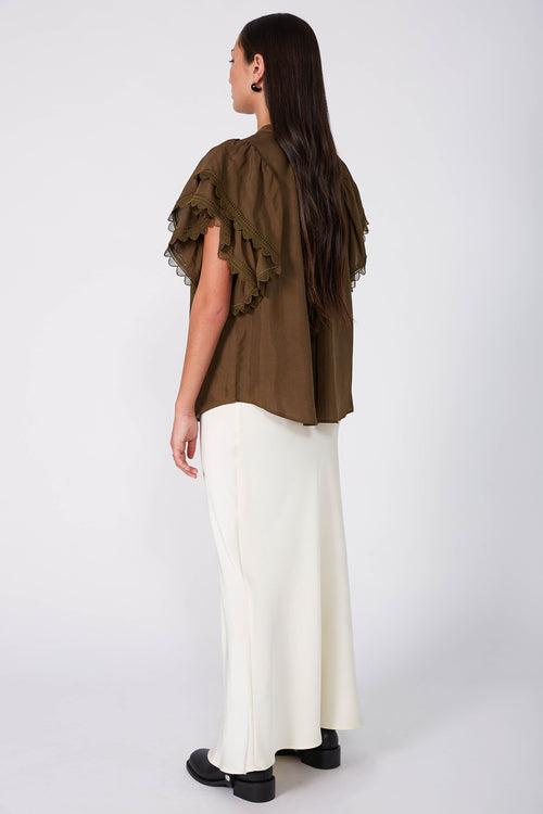 mirror short sleeve top / toffee