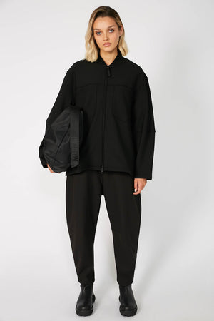alloy bomber shacket / black