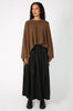cape sleeve / dark camel brown