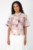 carved shirt / marble garnet red