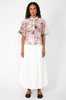 carved shirt / marble garnet red