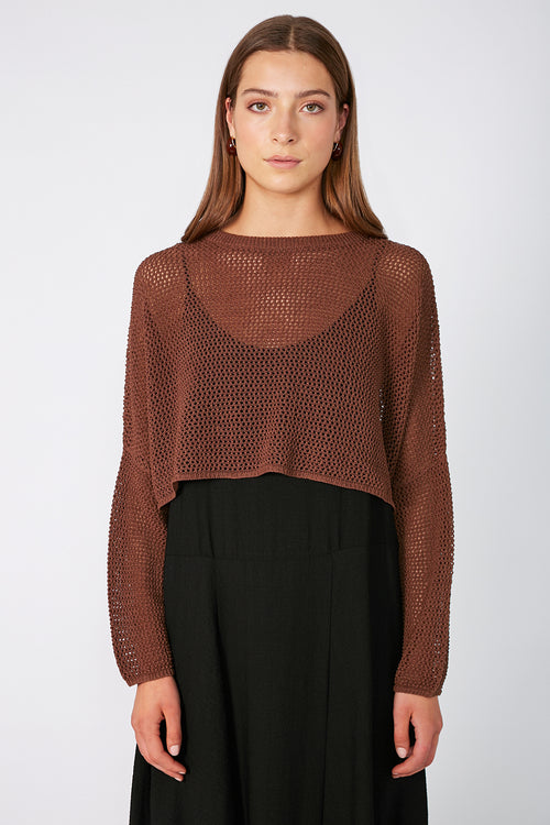 croppy crochet sleeve / chocolate brown