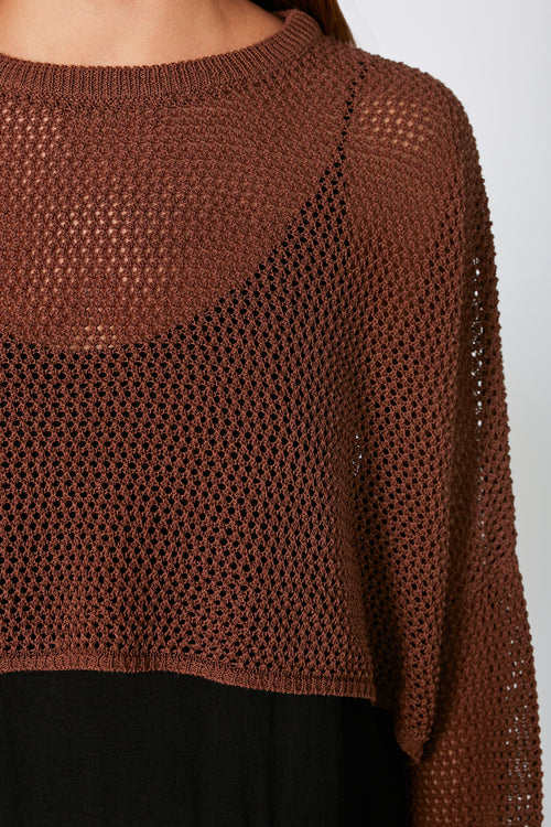 croppy crochet sleeve / chocolate brown