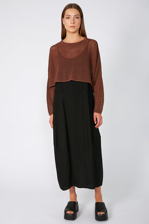 croppy crochet sleeve / chocolate brown