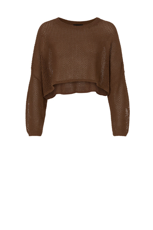 croppy crochet sleeve / chocolate brown