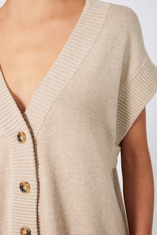 expect button vest / natural marle