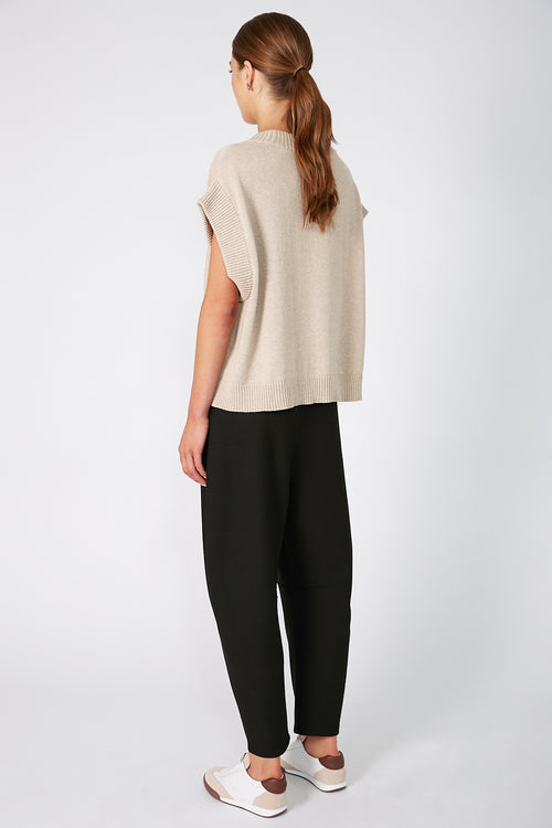 expect button vest / natural marle