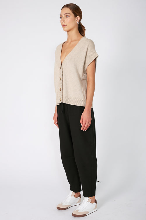 expect button vest / natural marle