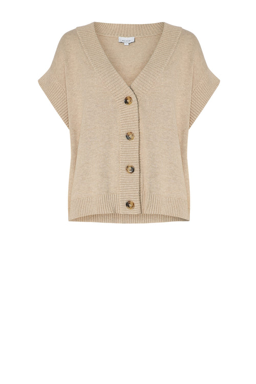 expect button vest / natural marle