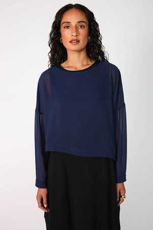 follow long sleeve crop / saphire blue