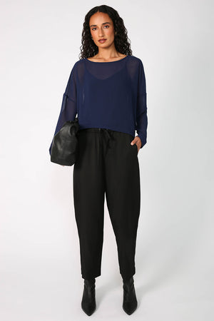follow long sleeve crop / saphire blue