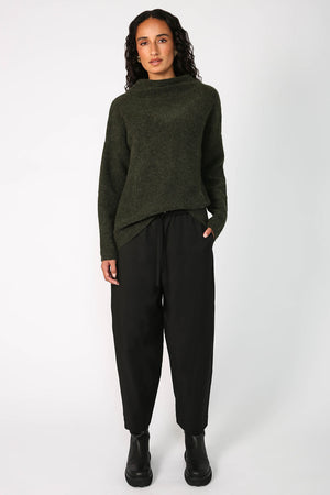 funnel sweater / dark olive