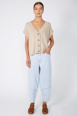 furthered jean / faded blue denim