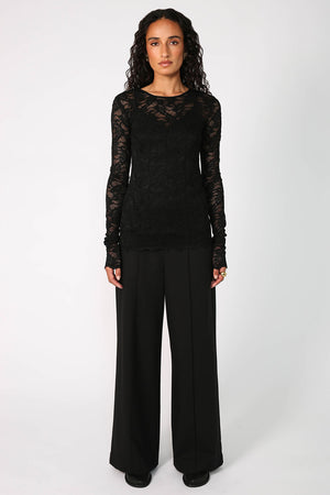 lace crew skin / black