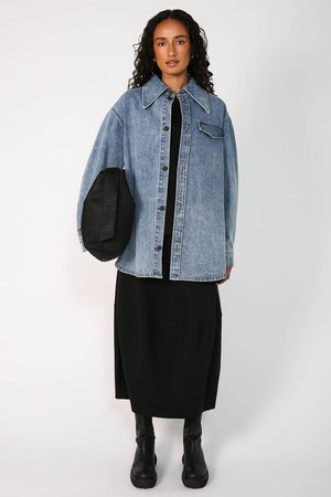 latched shirt / washed indigo