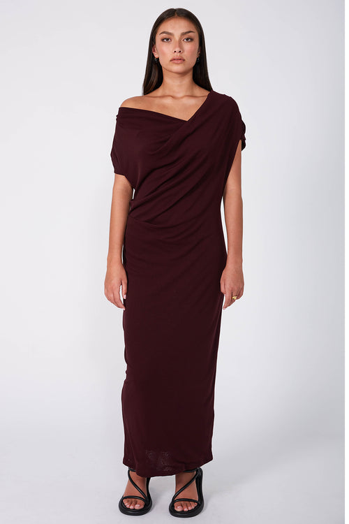 torrent dress floor length torrent maxi dress / dark sangria red