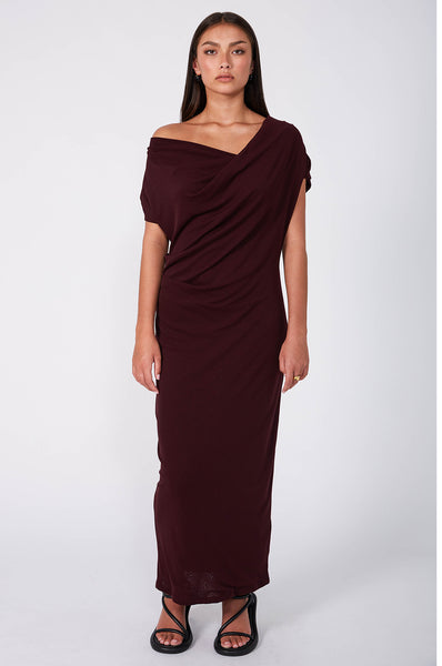 torrent maxi dress / dark sangria red